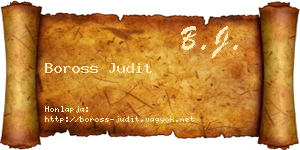 Boross Judit névjegykártya